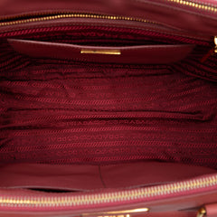 Prada Saffiano Lux Galleria Double Zip Front Pocket Satchel