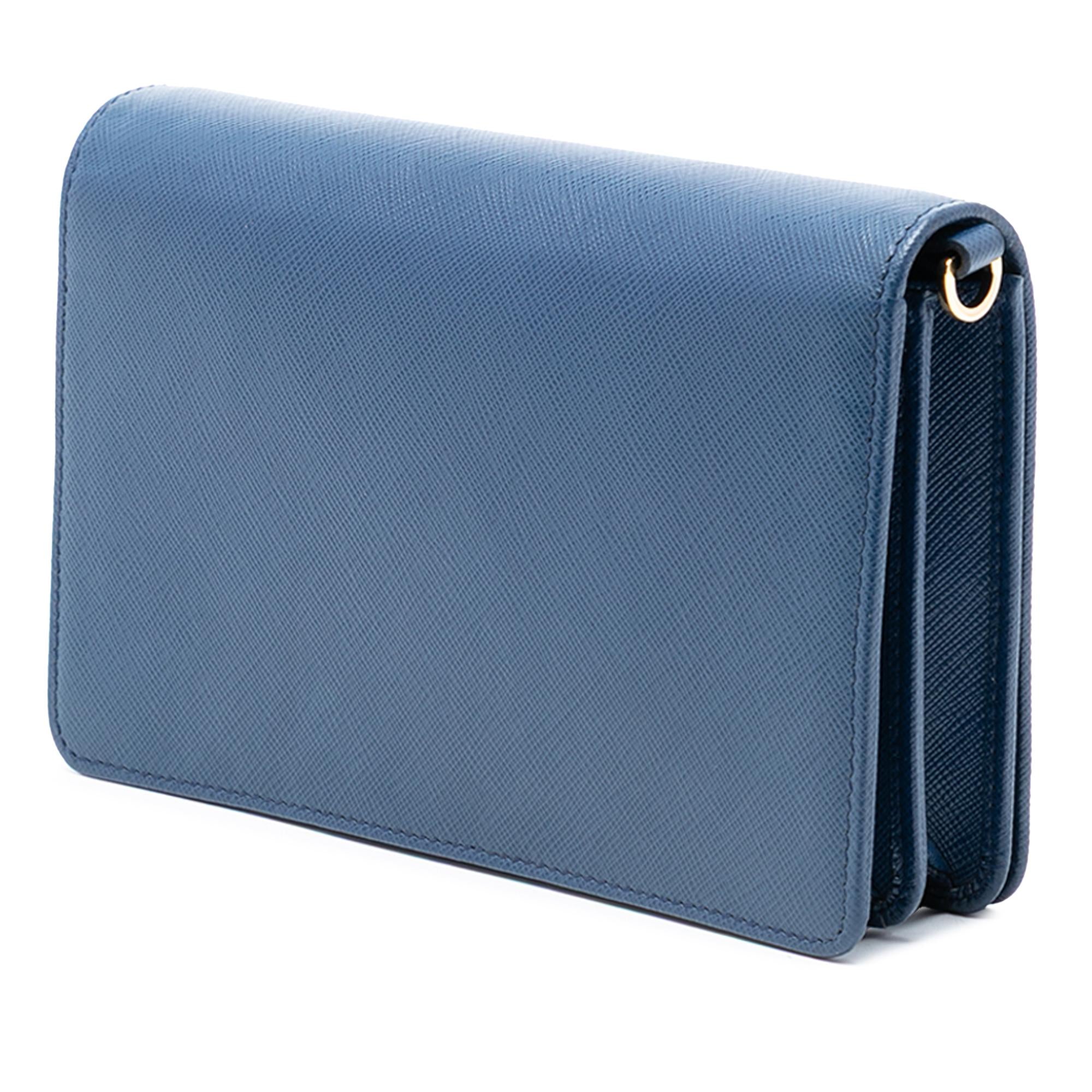 Prada Saffiano Lux Monochrome Wallet on Chain