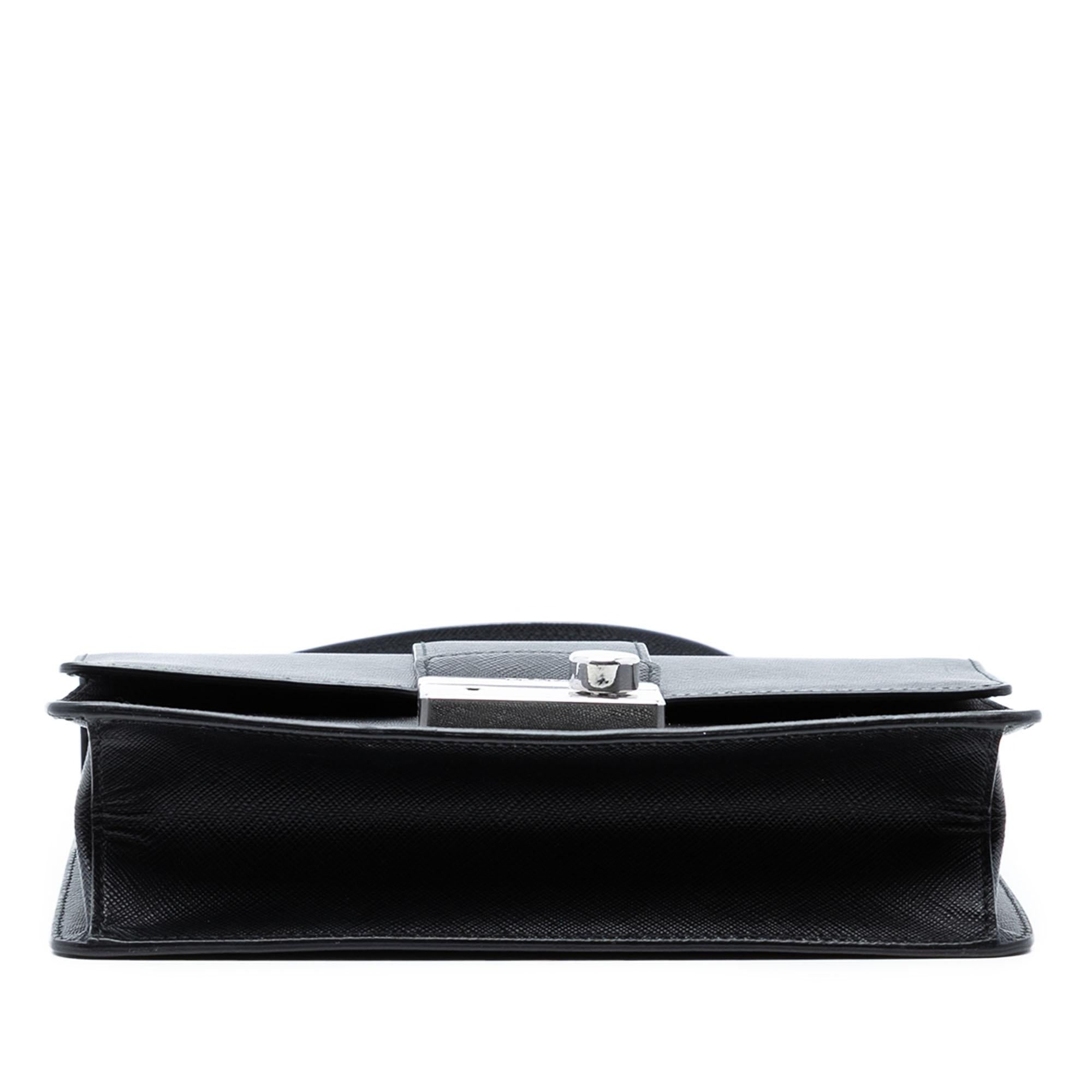 Prada Saffiano Lux Sound Lock Crossbody