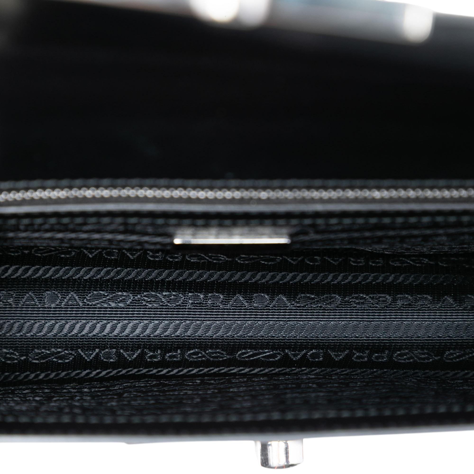 Prada Saffiano Lux Sound Lock Crossbody