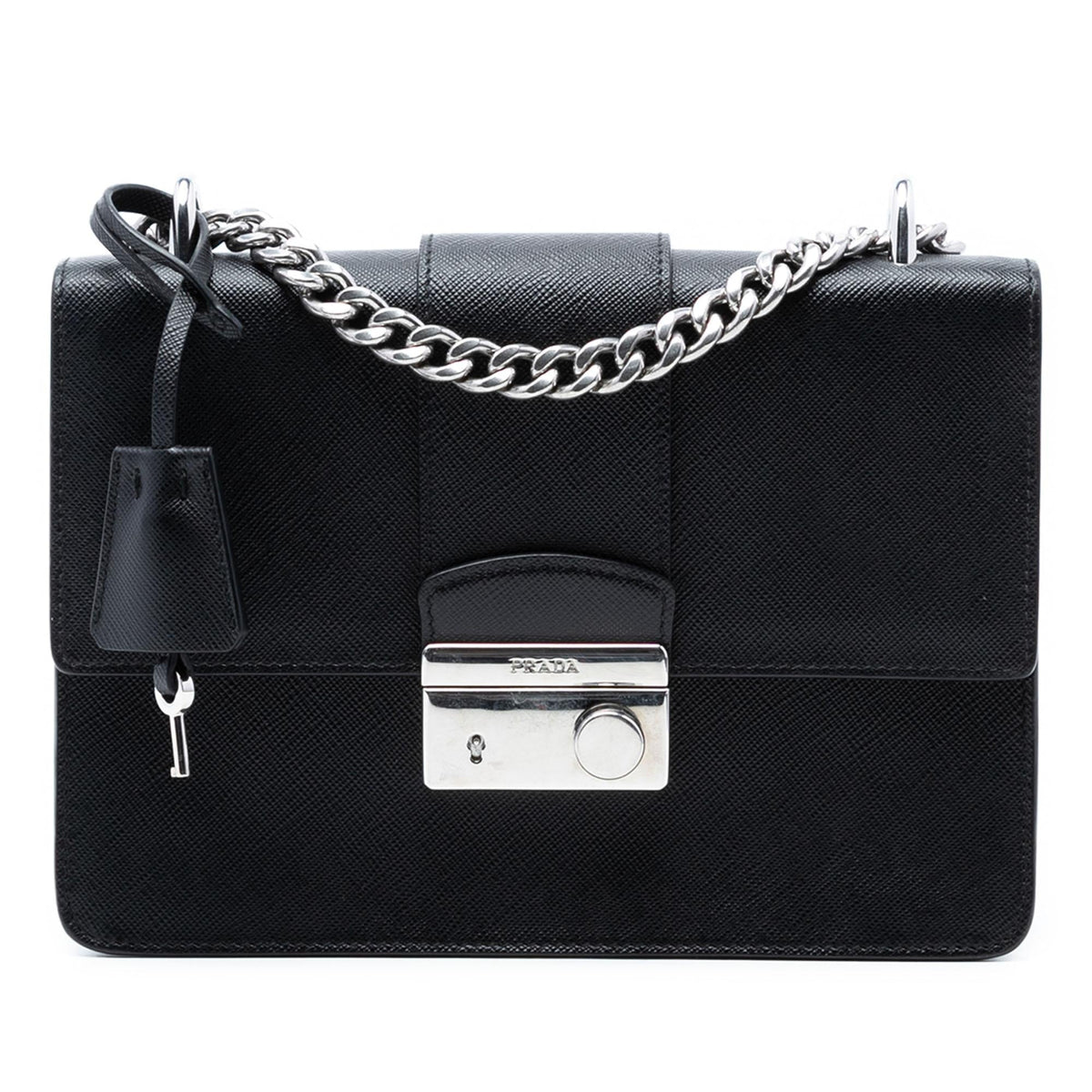 Prada Saffiano Lux Sound Lock Crossbody