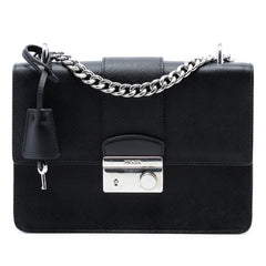 Prada Saffiano Lux Sound Lock Crossbody