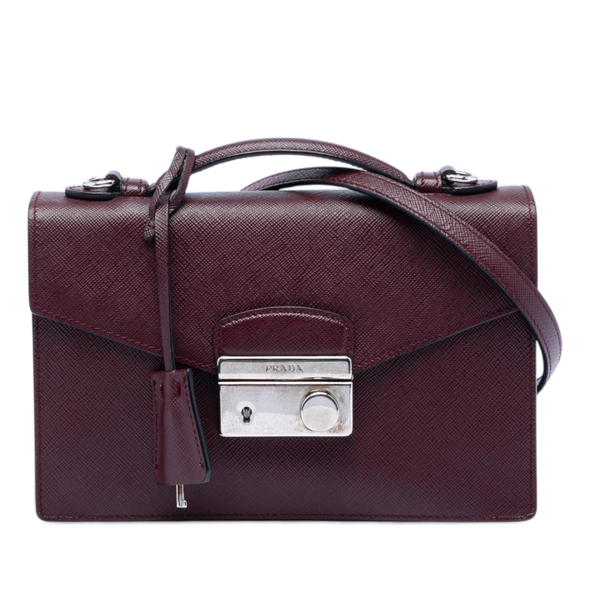 Prada Saffiano Lux Sound Lock Satchel