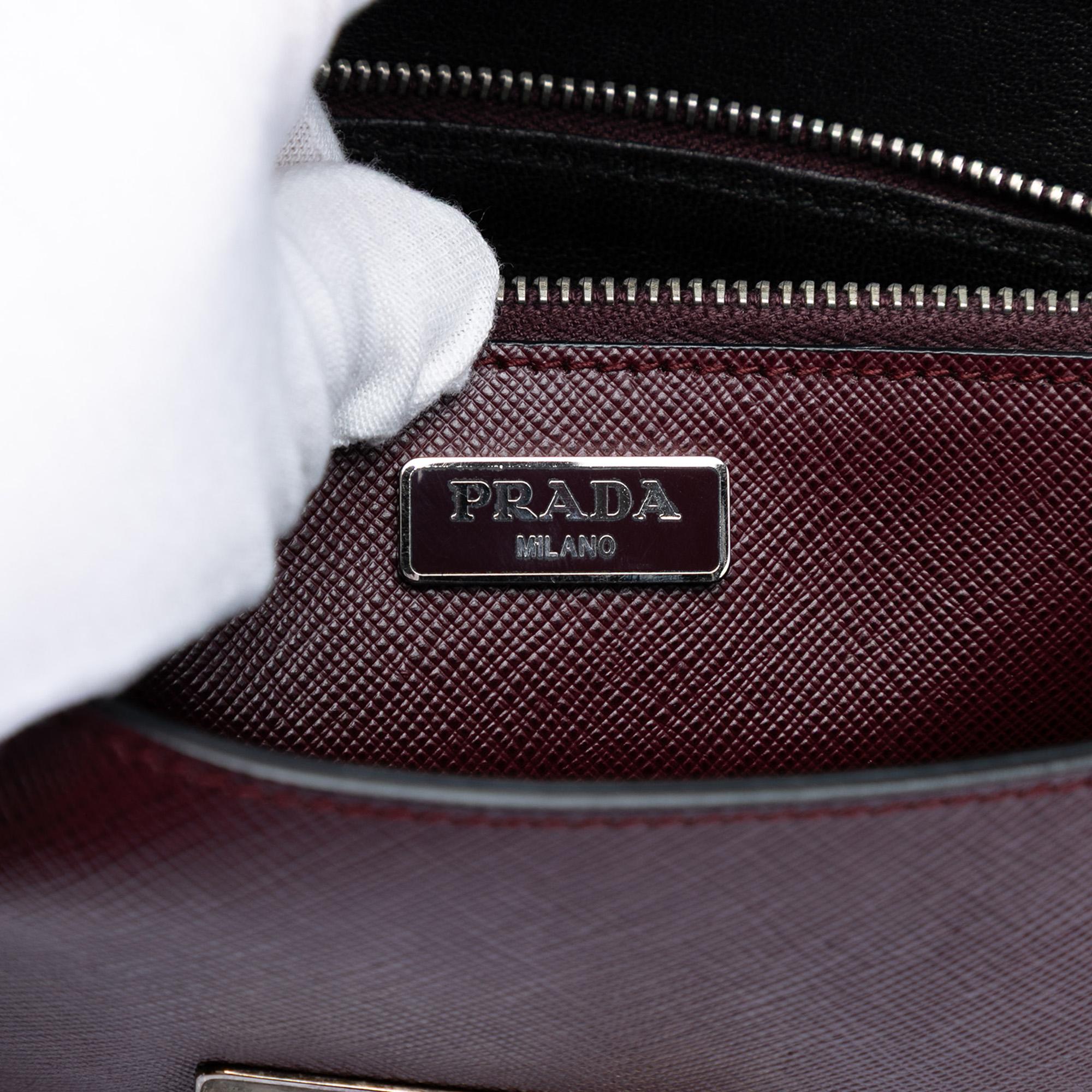 Prada Saffiano Lux Sound Lock Satchel
