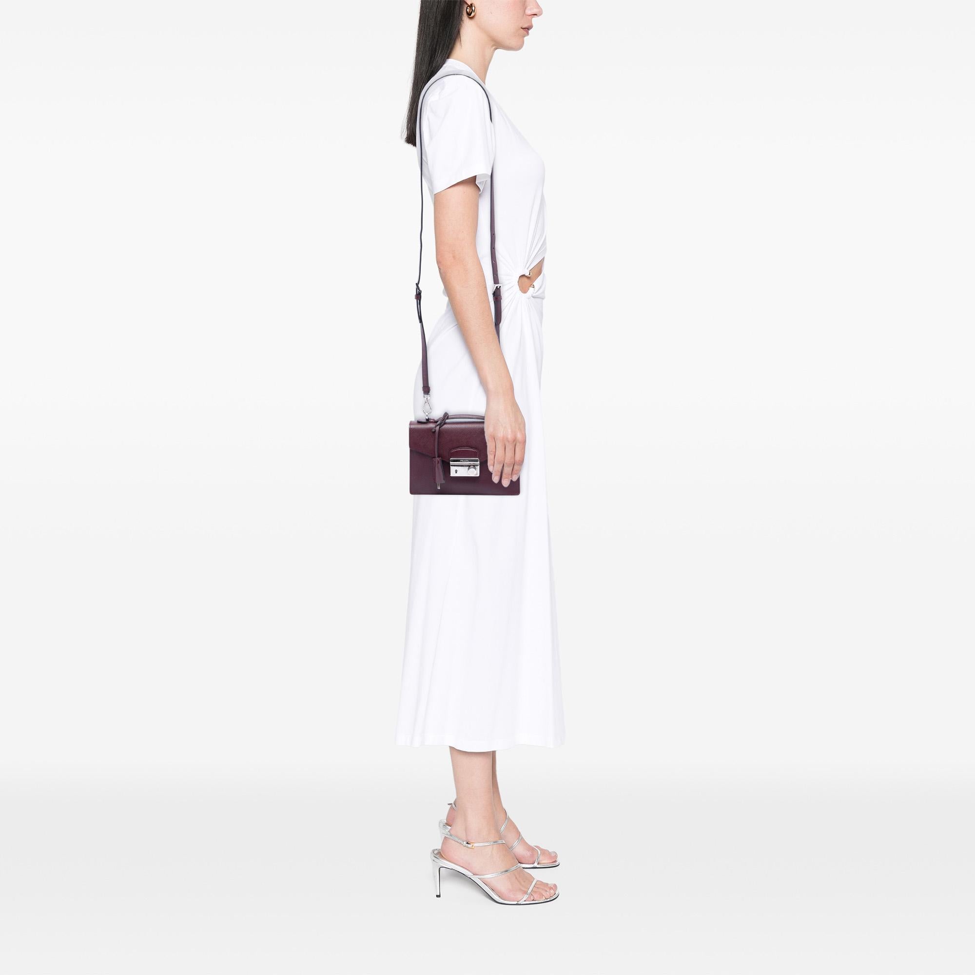 Prada Saffiano Lux Sound Lock Satchel