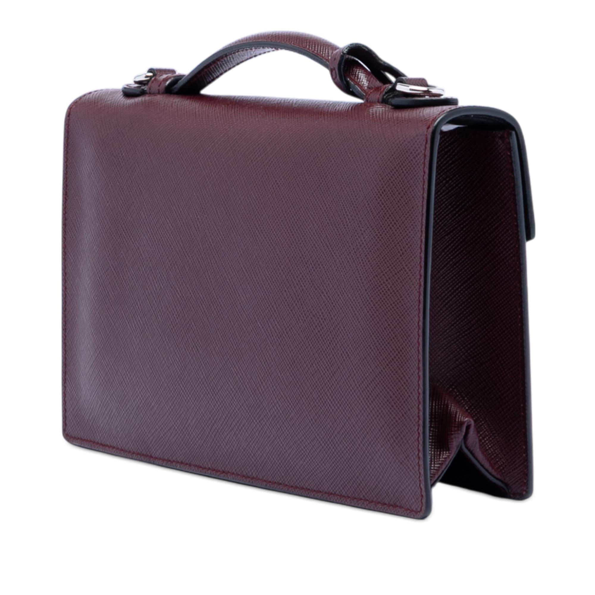 Prada Saffiano Lux Sound Lock Satchel