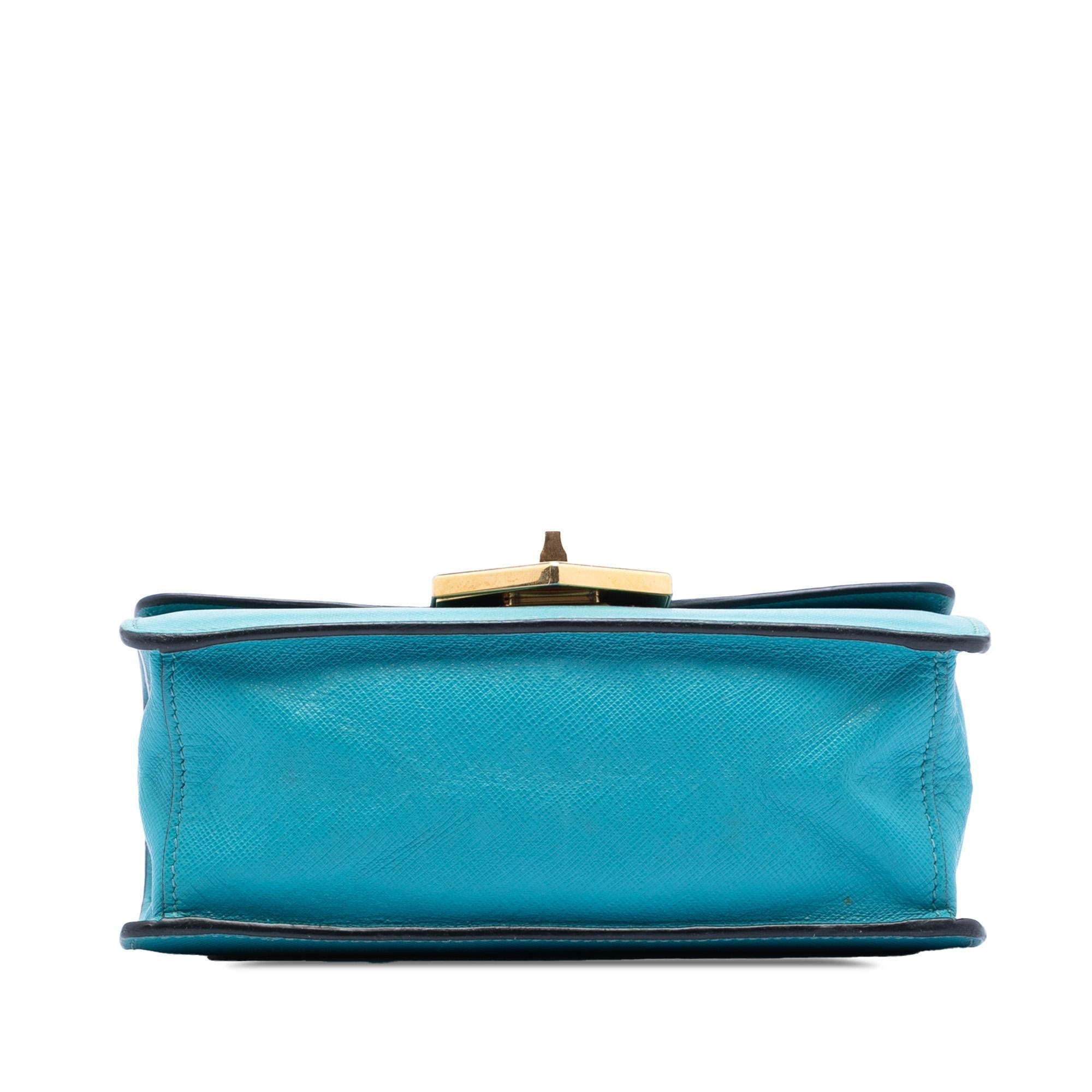 Prada Saffiano Lux Turnlock Chain Crossbody