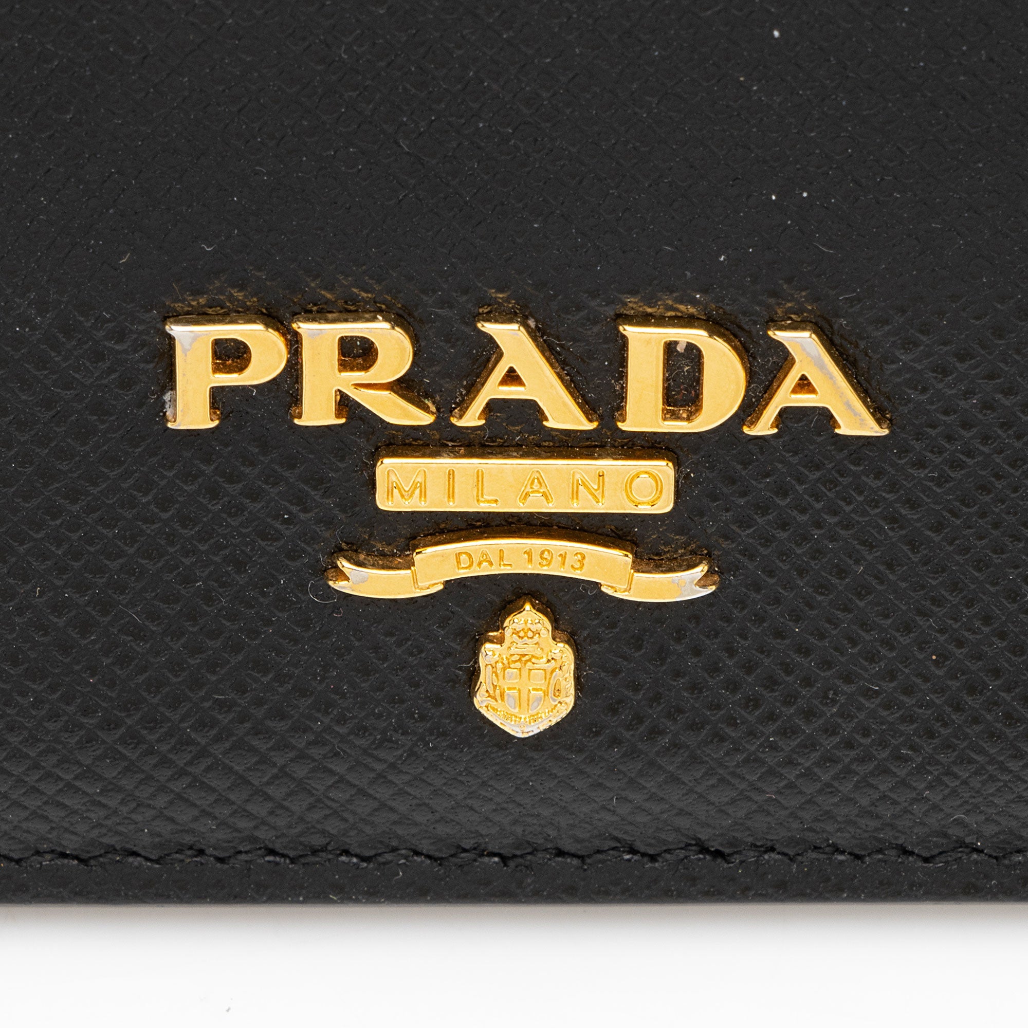Prada Saffiano Metal Oro Card Case