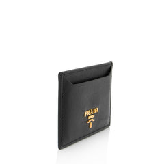 Prada Saffiano Metal Oro Card Case