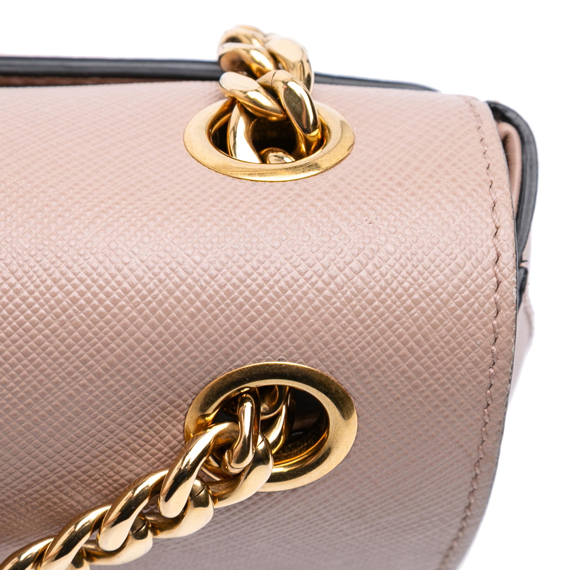Prada Saffiano Pattina Chain Crossbody