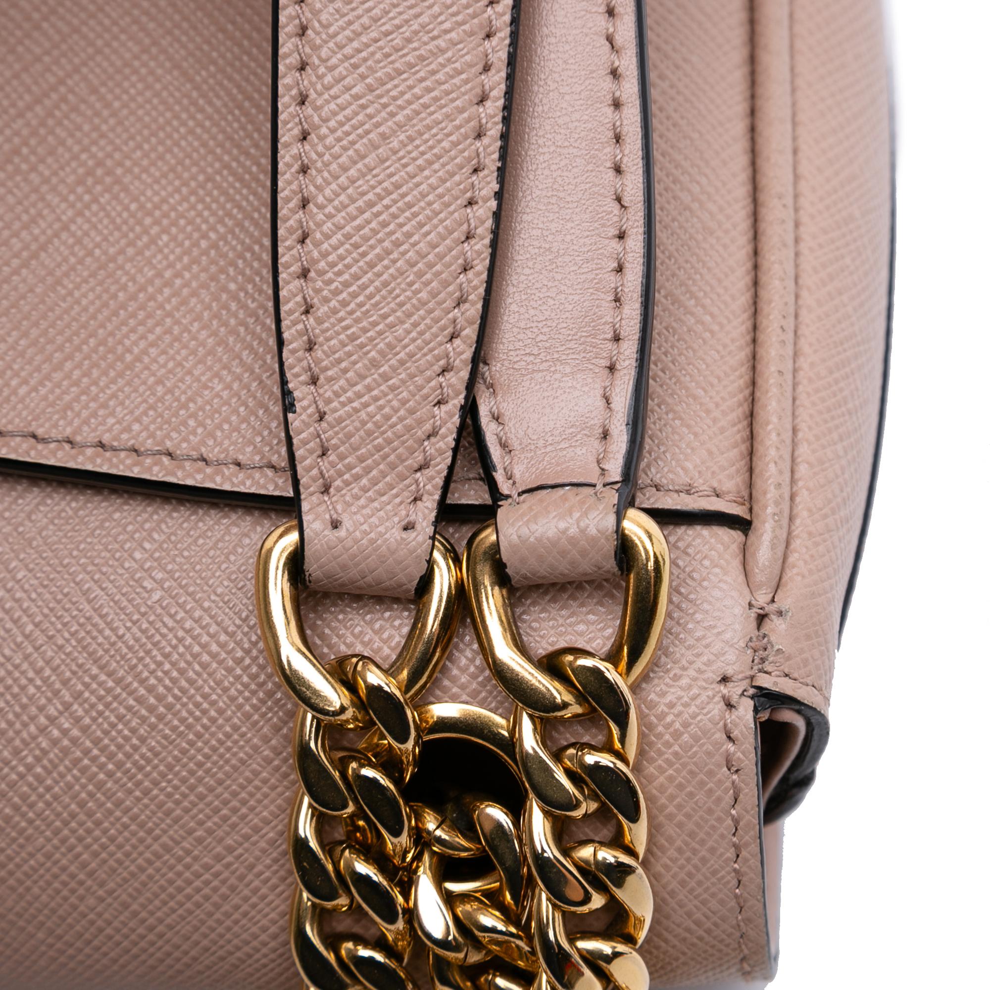 Prada Saffiano Pattina Chain Crossbody