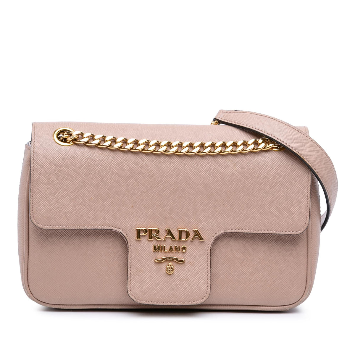 Prada Saffiano Pattina Chain Crossbody