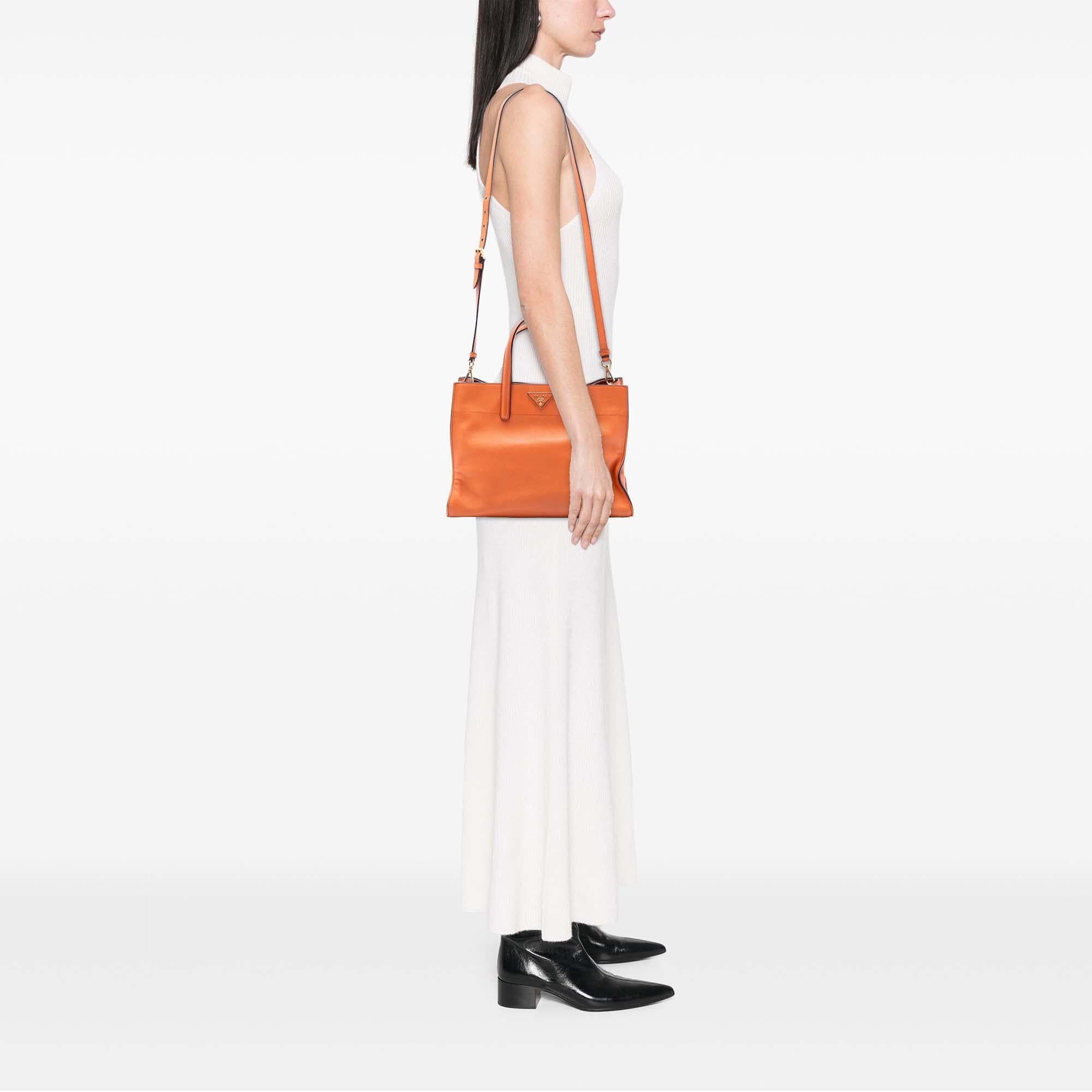 Prada Saffiano Soft Triple Pocket Tote