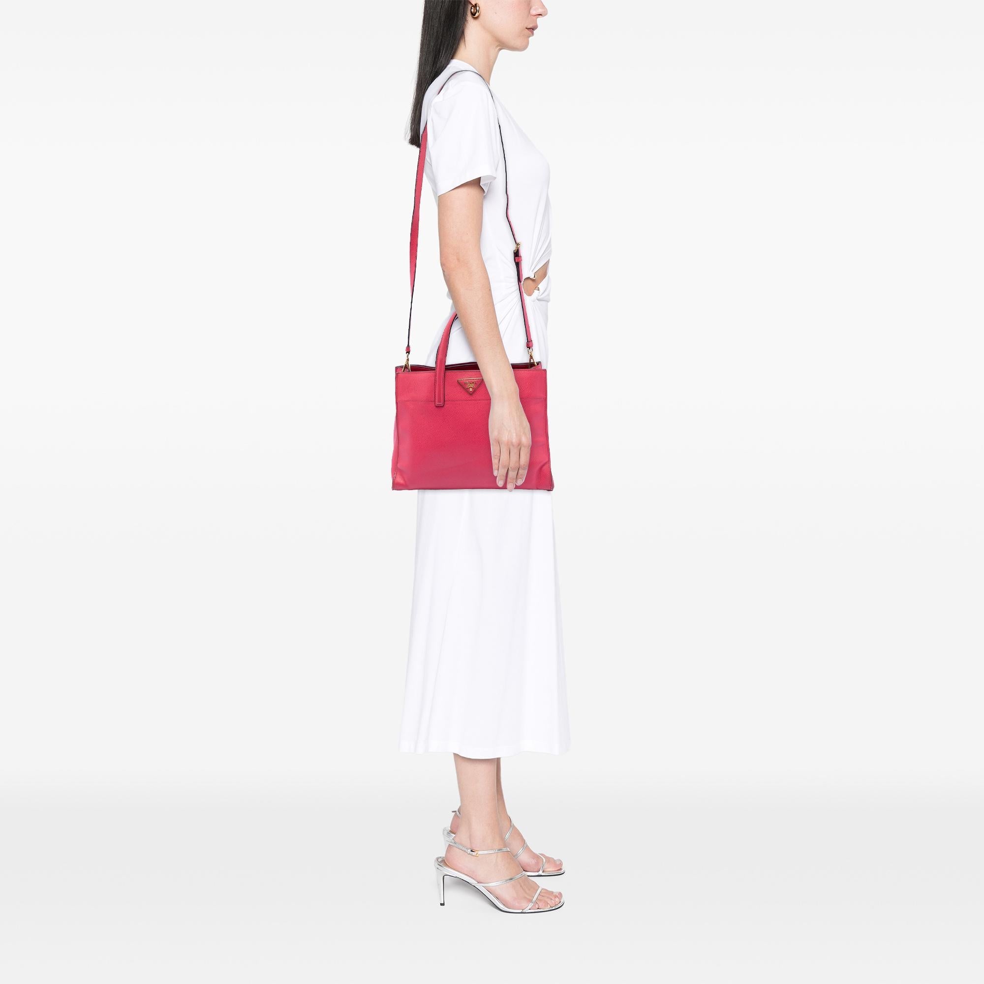 Prada Saffiano Soft Triple Pocket Tote