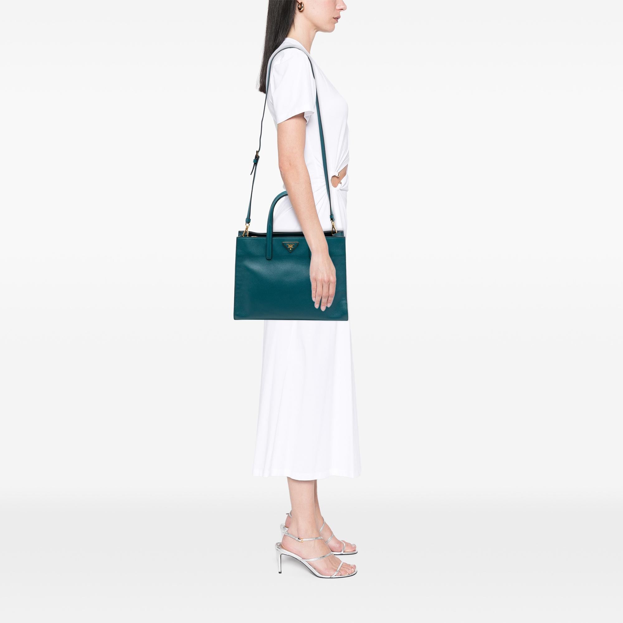 Prada Saffiano Soft Triple Pocket Tote