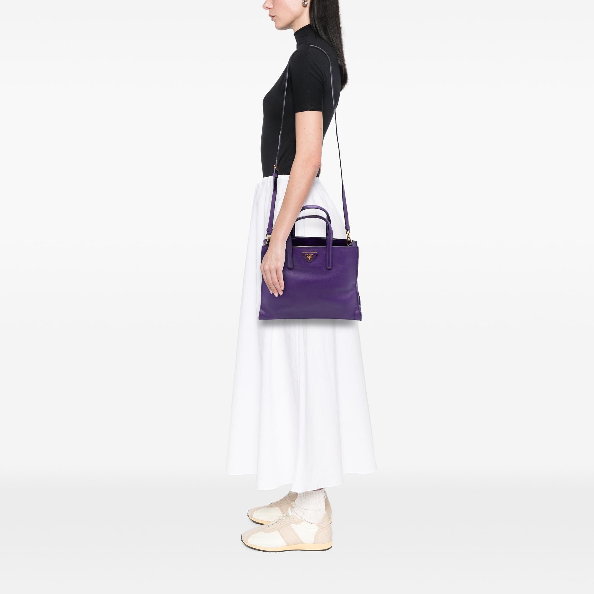 Prada Saffiano Soft Triple Pocket Tote
