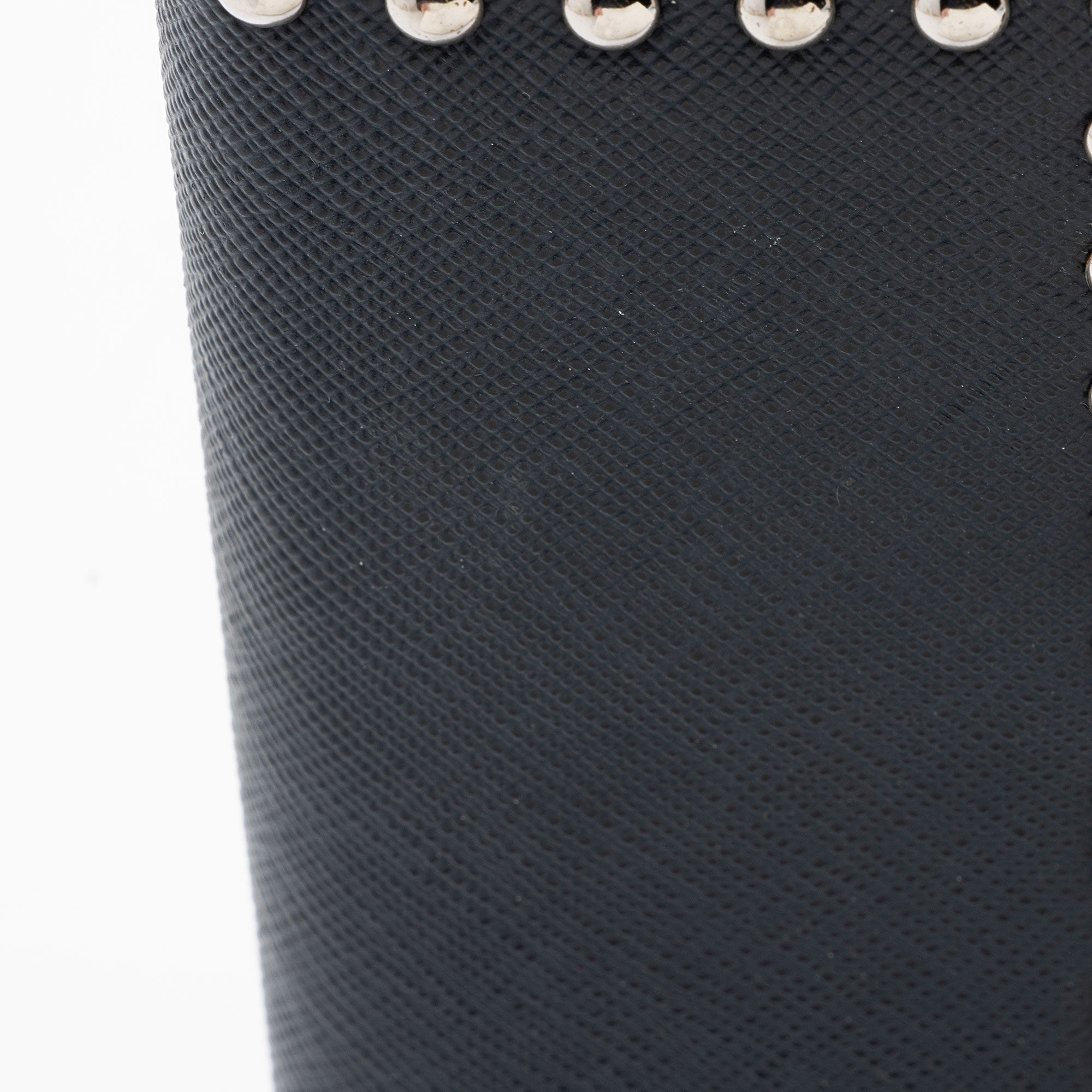 Prada Saffiano Studded Crystal Continental Wallet