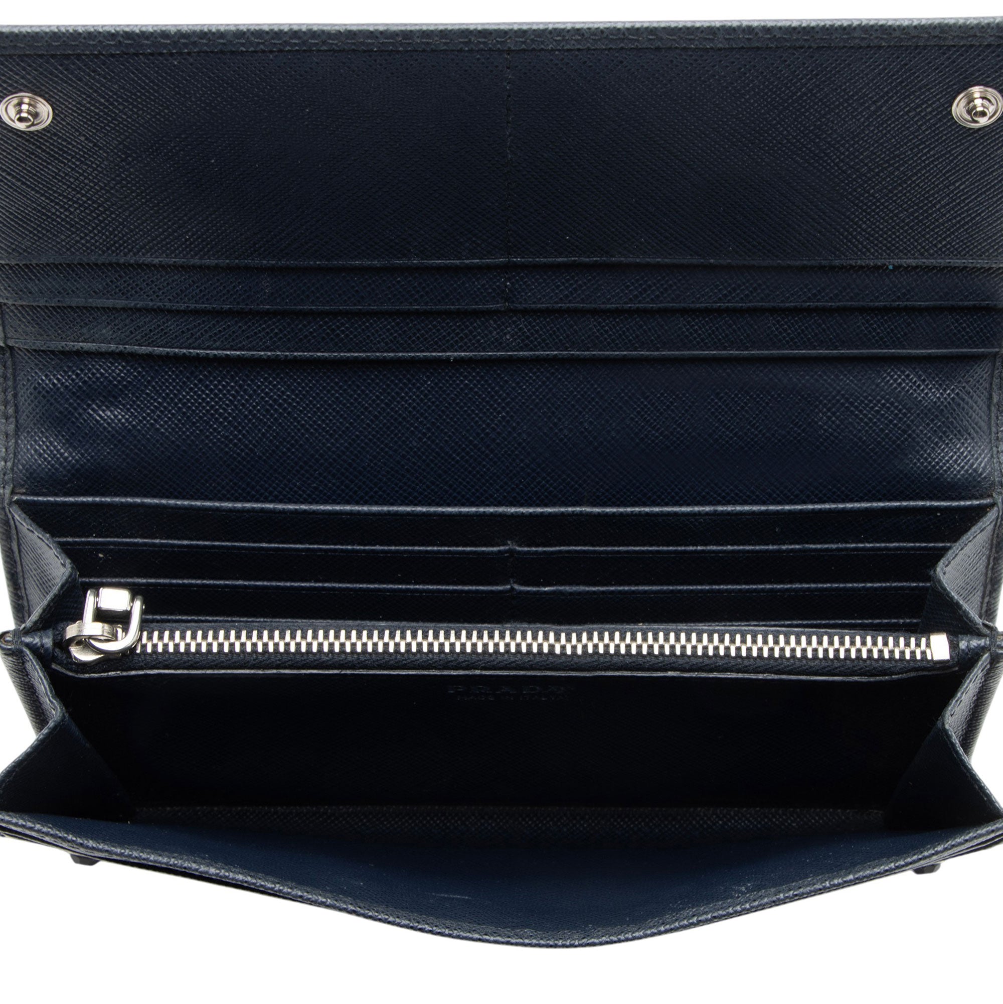 Prada Saffiano Studded Crystal Continental Wallet