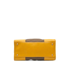 Prada Saffiano Trimmed Canvas Canapa Logo Satchel