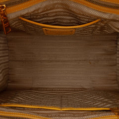 Prada Saffiano Trimmed Canvas Canapa Logo Satchel