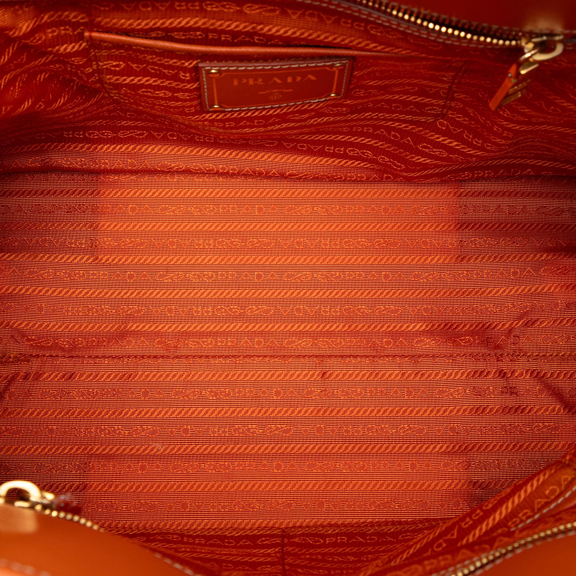 Prada Saffiano Trimmed Canvas Canapa Satchel