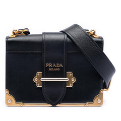 Prada Saffiano Trimmed City Calf Cahier Crossbody