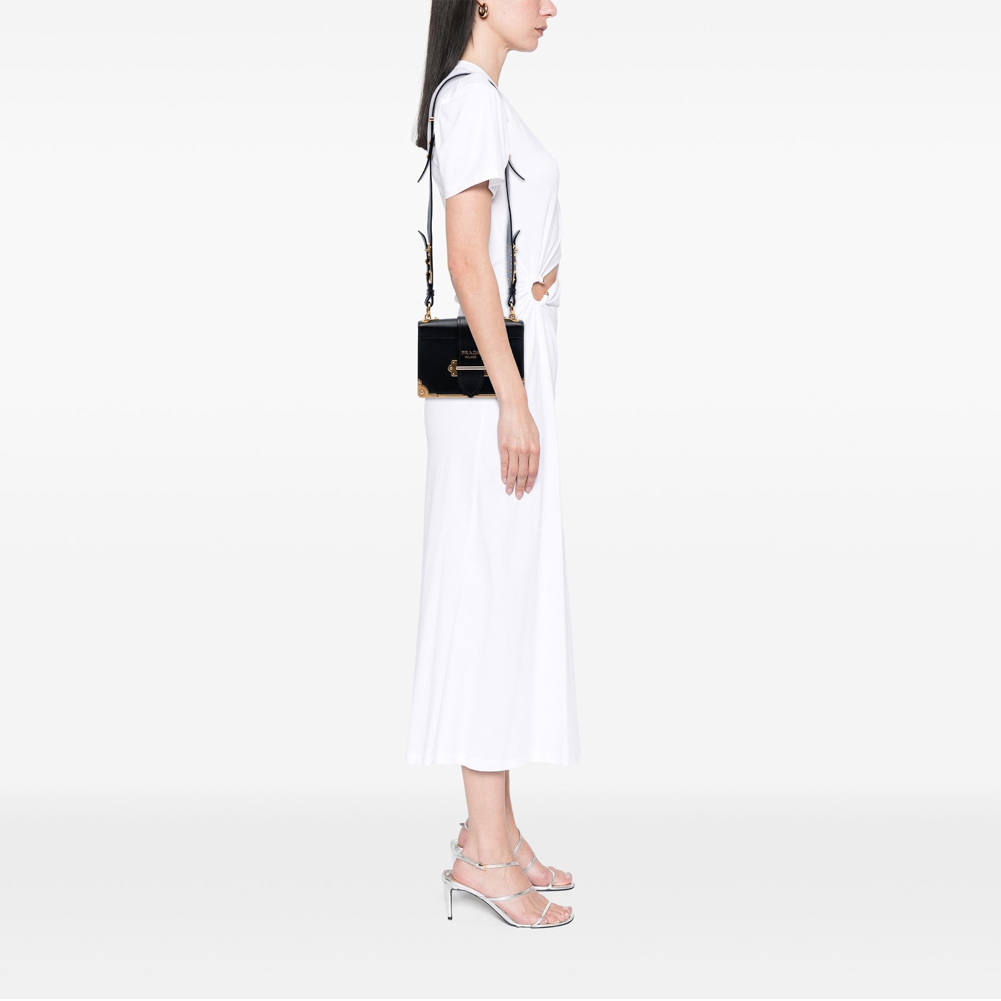 Prada Saffiano Trimmed City Calf Cahier Crossbody