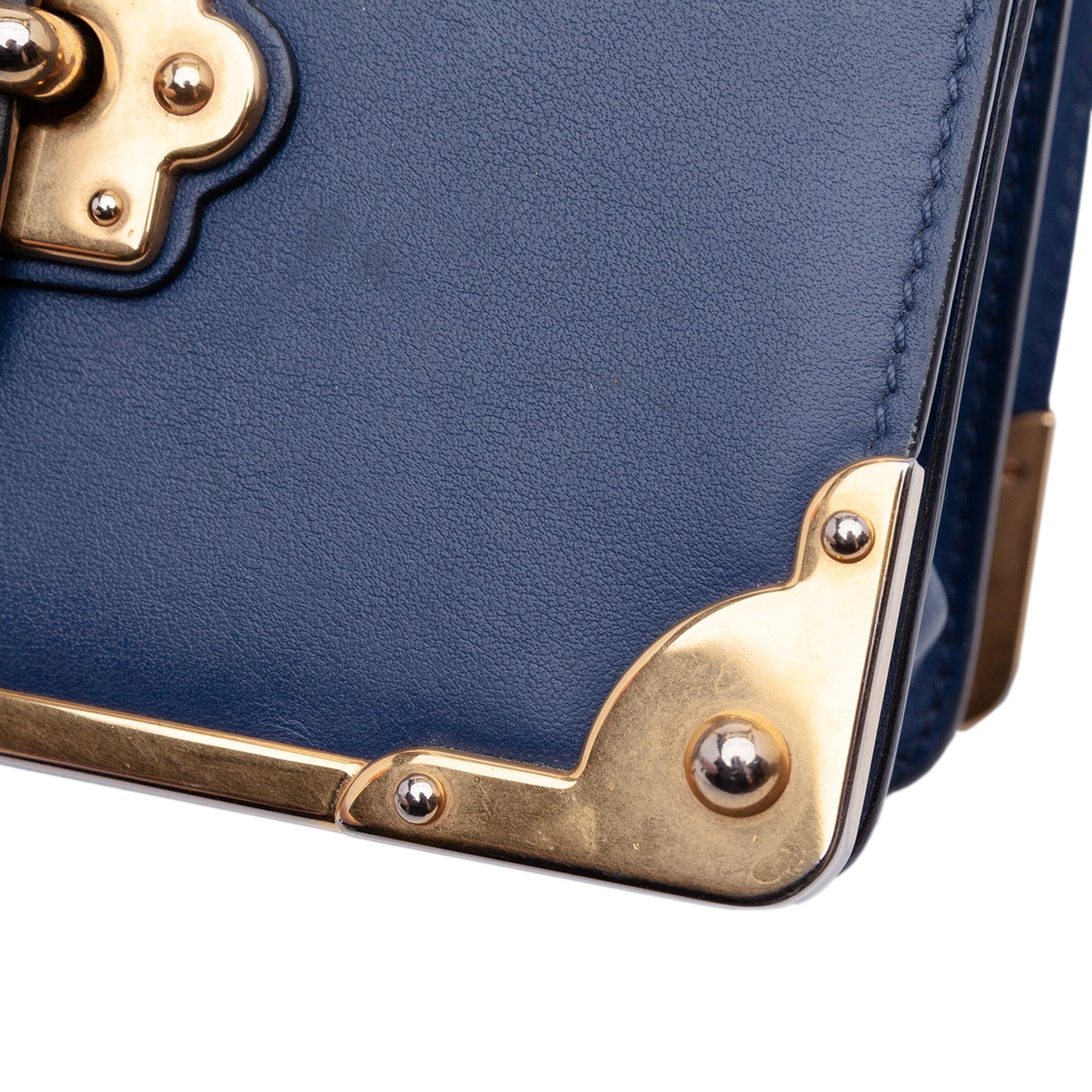 Prada Saffiano Trimmed City Calf Cahier Crossbody