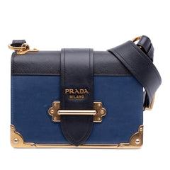 Prada Saffiano Trimmed City Calf Cahier Crossbody