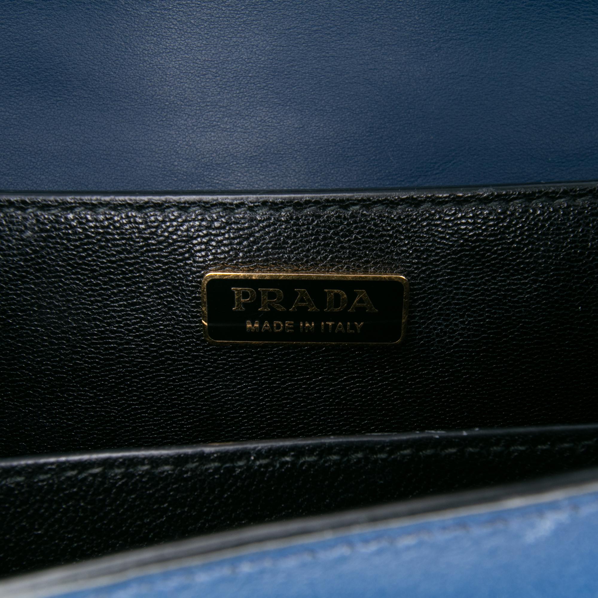 Prada Saffiano Trimmed City Calf Cahier Crossbody