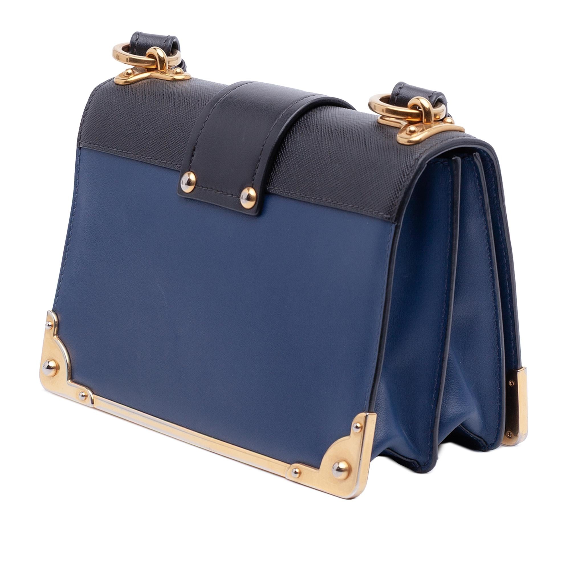 Prada Saffiano Trimmed City Calf Cahier Crossbody
