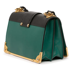 Prada Saffiano Trimmed City Calf Crystal Cahier Crossbody
