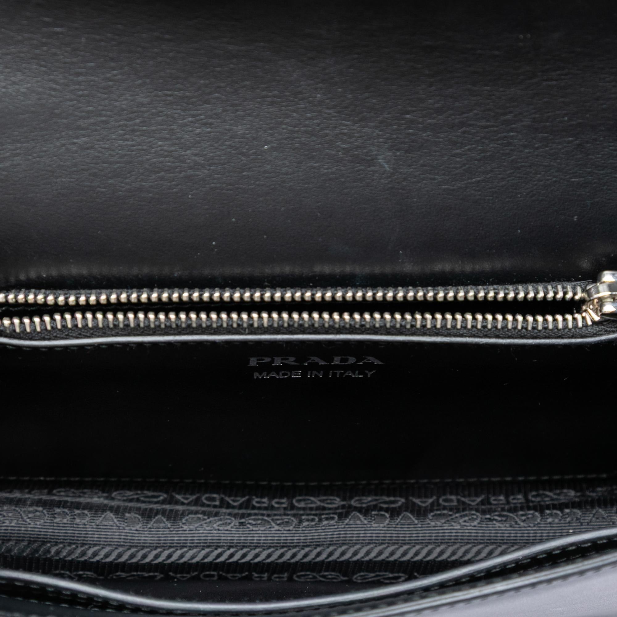 Prada Saffiano Trimmed City Calf Racing Logo Elektra Crossbody