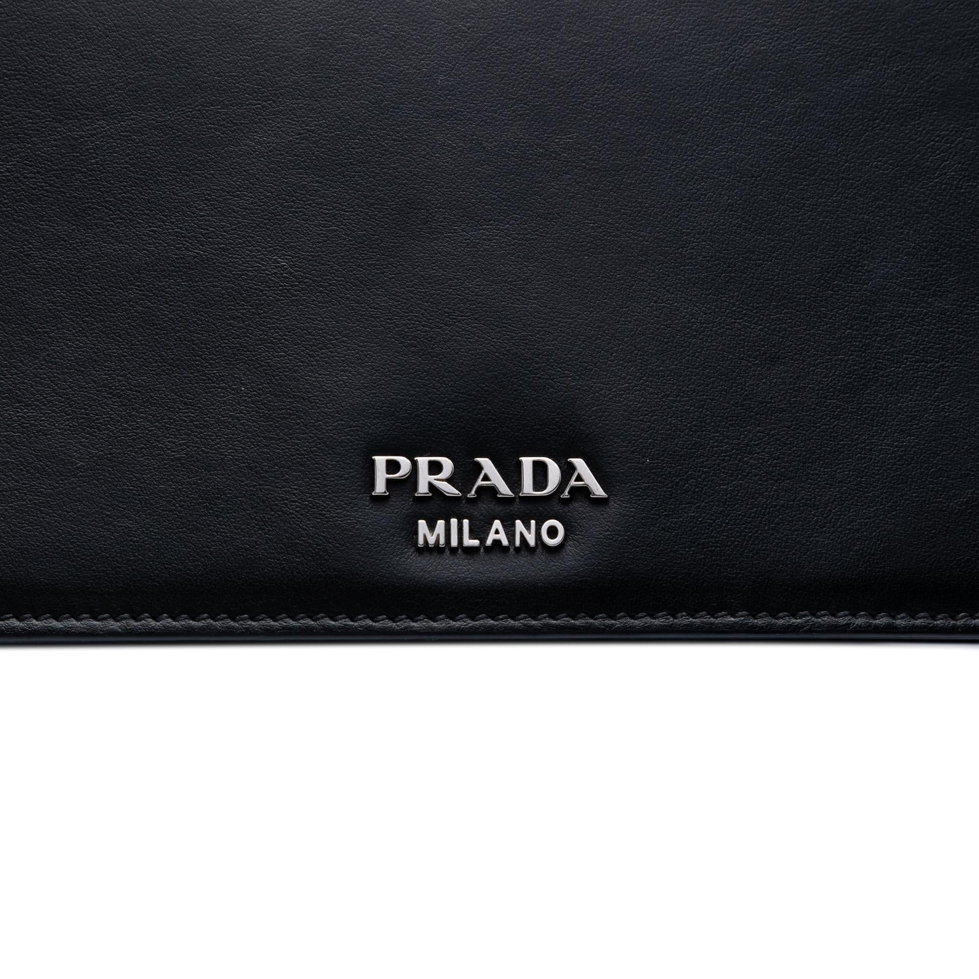Prada Saffiano Trimmed City Calf Racing Logo Elektra Crossbody