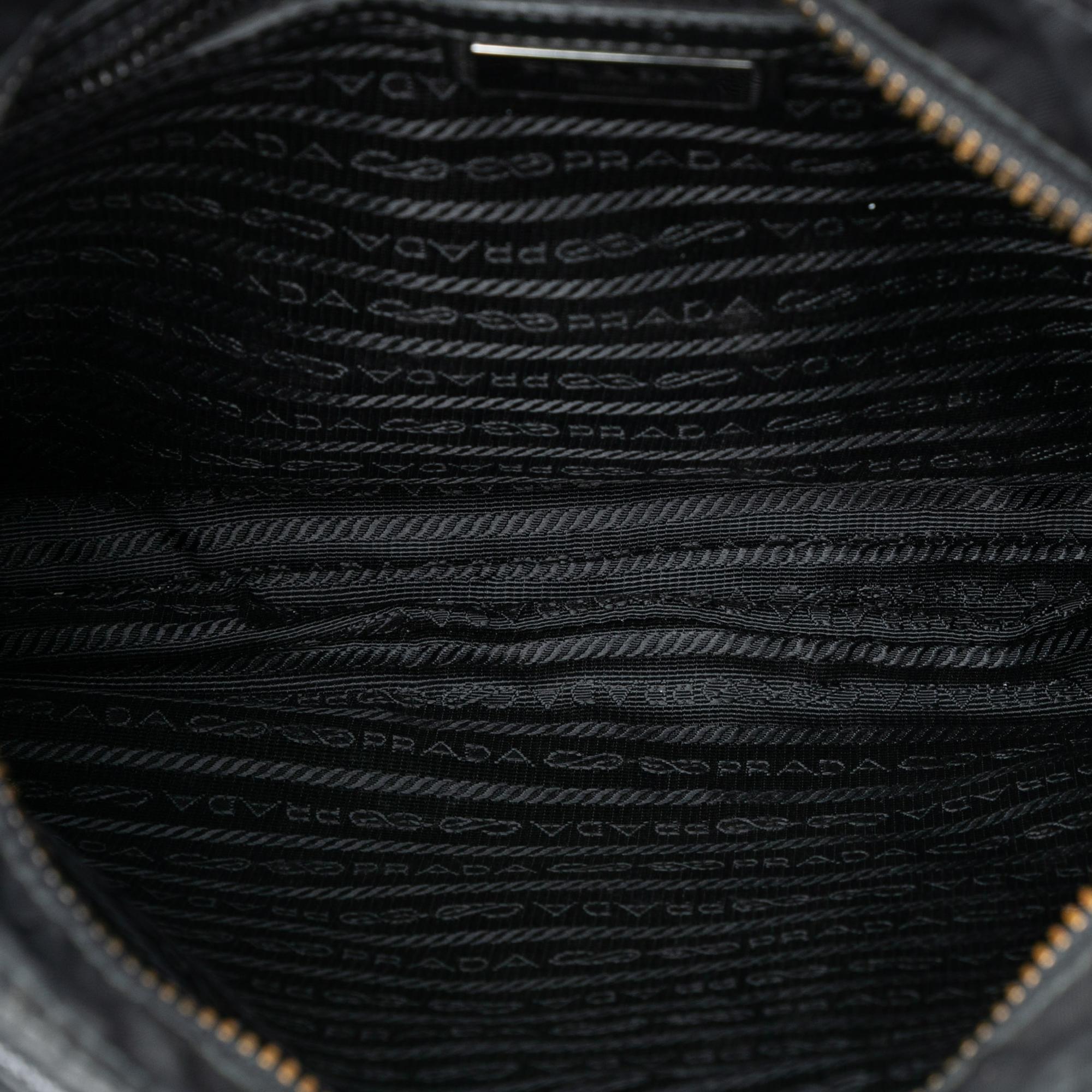 Prada Saffiano Trimmed Re Nylon Zip Top Crossbody