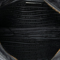 Prada Saffiano Trimmed Re Nylon Zip Top Crossbody