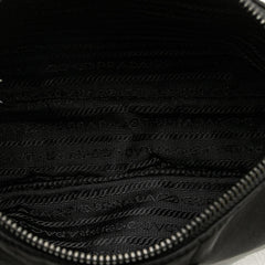 Prada Saffiano Trimmed Re Nylon Zip Top Crossbody