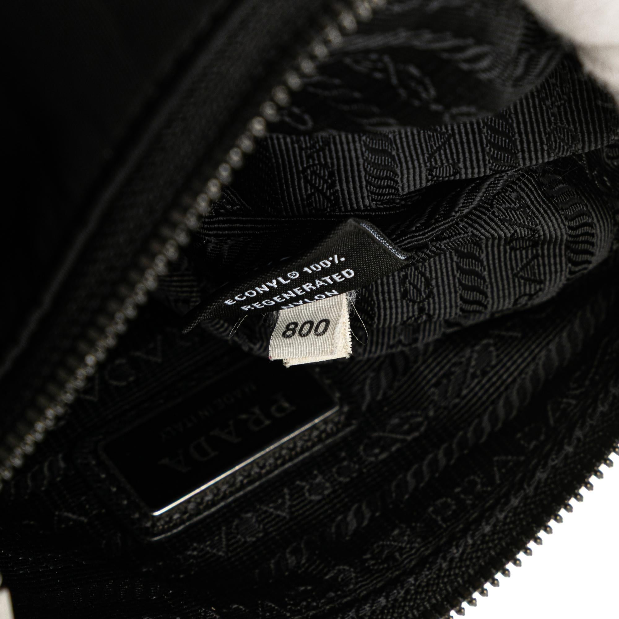 Prada Saffiano Trimmed Re Nylon Zip Top Crossbody