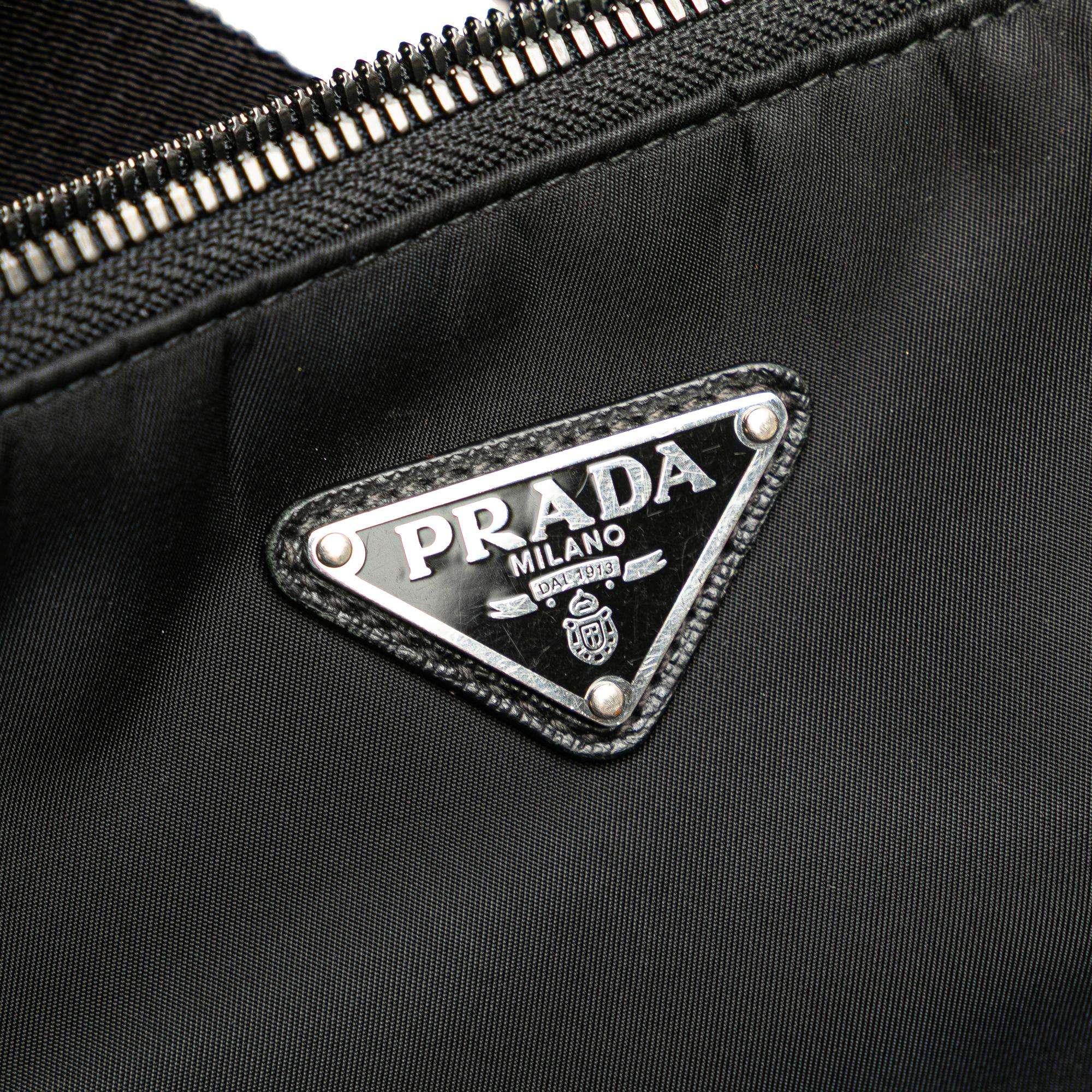 Prada Saffiano Trimmed Re Nylon Zip Top Crossbody