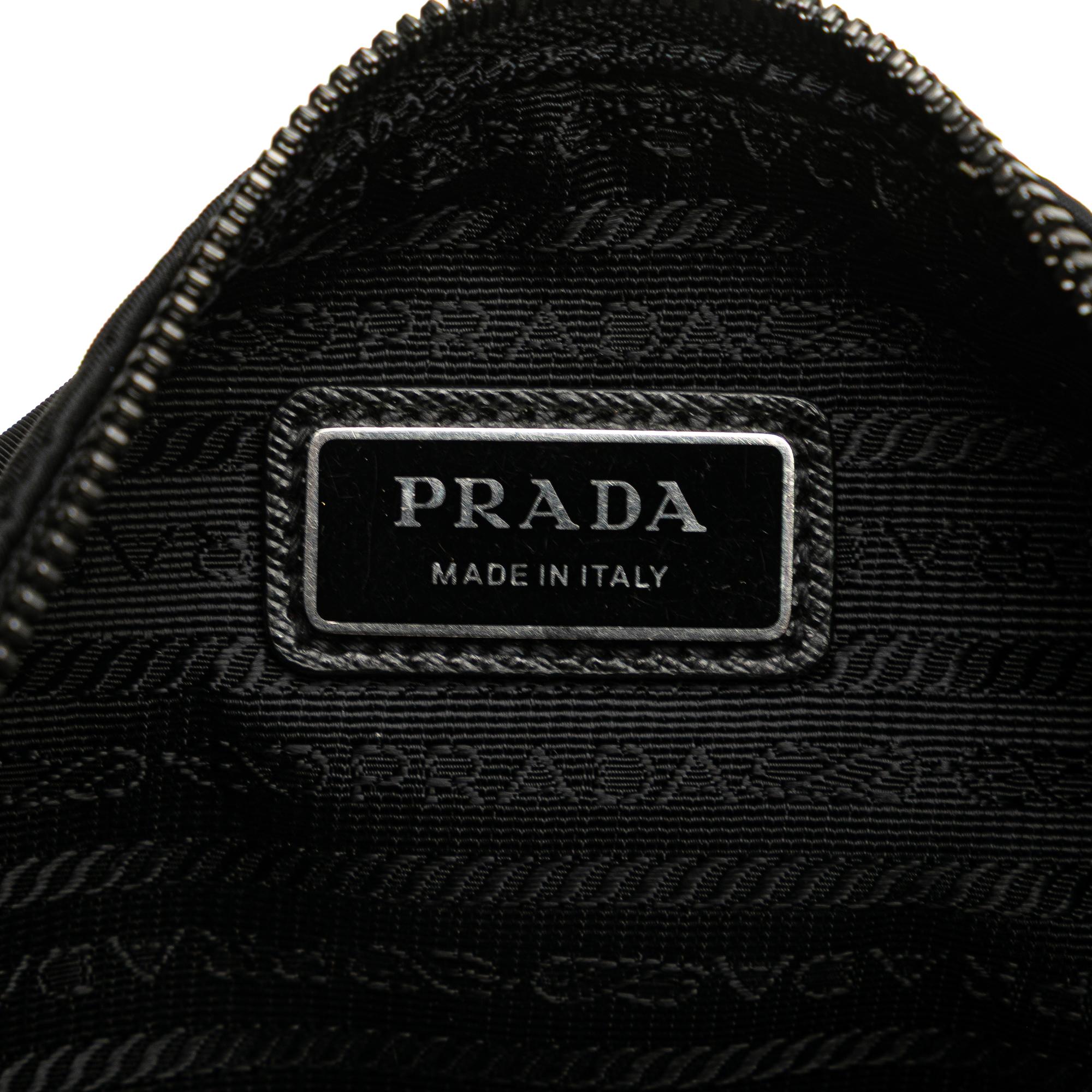 Prada Saffiano Trimmed Re Nylon Zip Top Crossbody