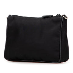 Prada Saffiano Trimmed Re Nylon Zip Top Crossbody