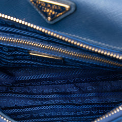 Prada Saffiano Trimmed Tessuto Chain Crossbody