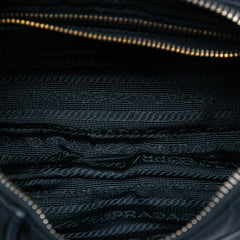 Prada Saffiano Trimmed Tessuto Chain Crossbody