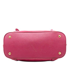 Prada Saffiano Trimmed Tessuto Dome Satchel
