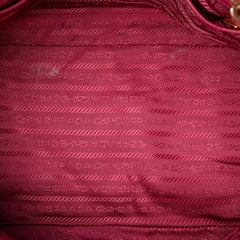 Prada Saffiano Trimmed Tessuto Dome Satchel