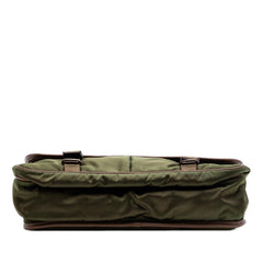 Prada Saffiano Trimmed Tessuto Double Buckle Messenger Bag