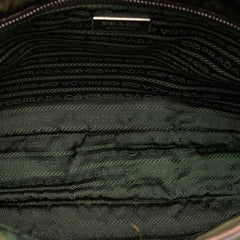 Prada Saffiano Trimmed Tessuto Double Buckle Messenger Bag