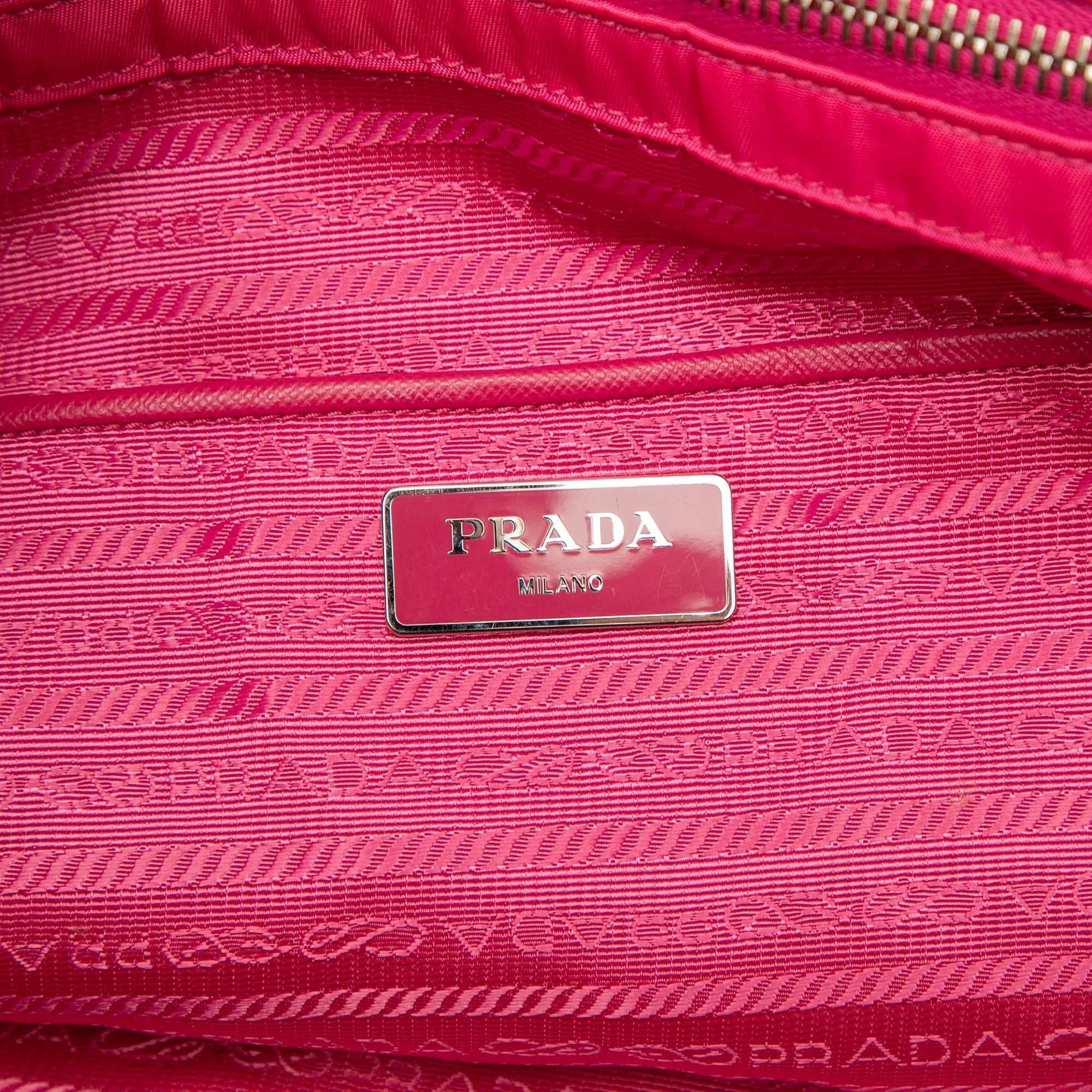 Prada Saffiano Trimmed Tessuto Open Convertible Tote