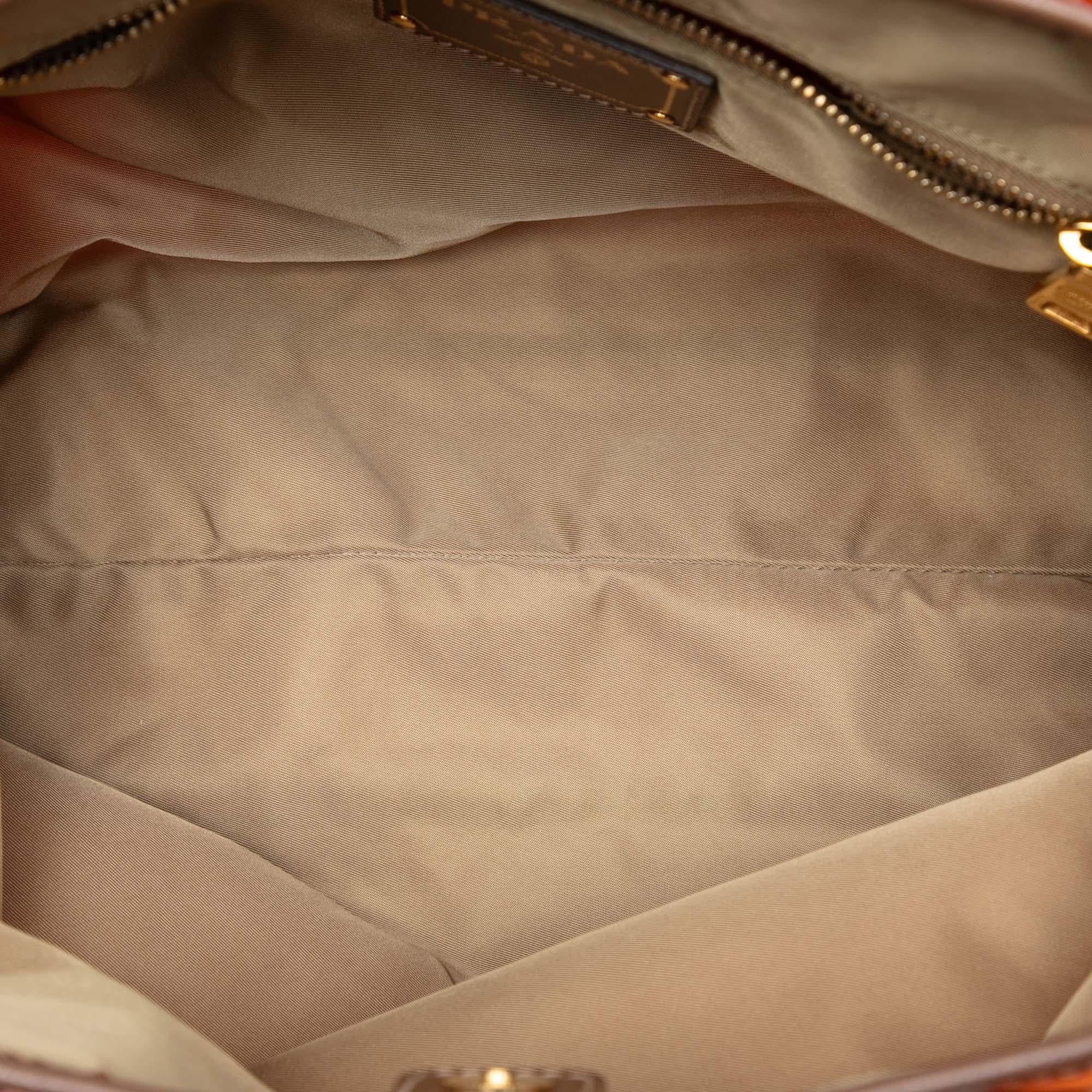 Prada Saffiano Trimmed Tessuto Open Tote