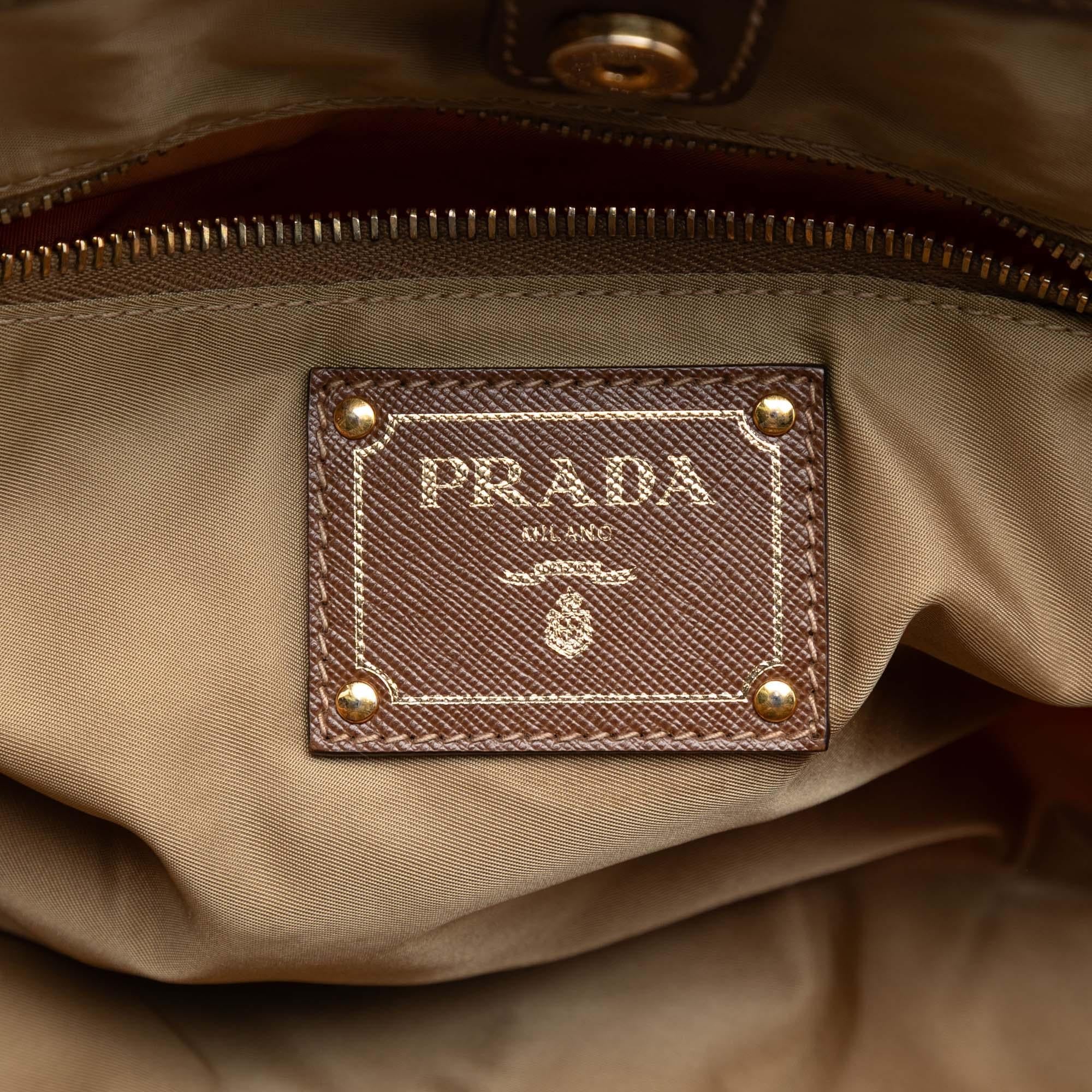 Prada Saffiano Trimmed Tessuto Open Tote